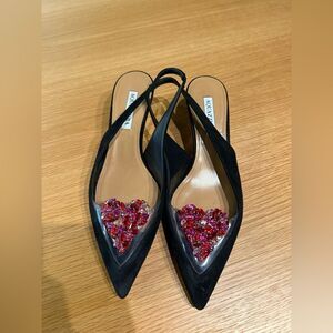 Aquazzura Love Me 45 Suede & Vinyl Slingback Pump